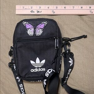 Adidas Black Bag with Purple Butterfly Design